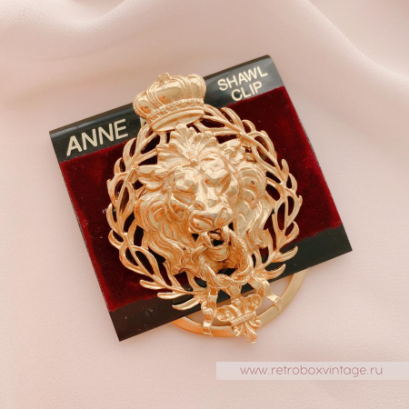 ANNE KLEIN Клип для платка «Король-лев с короной»