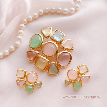 JOAN RIVERS Комплект «Шанель-пастель» (брошь и серьги)