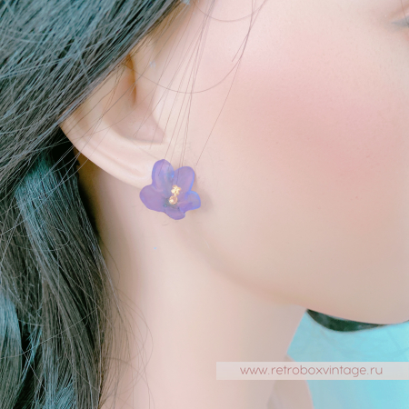 MICHAEL MICHAUD Серьги-пусеты «Нежные фиалки» коллекция African violet