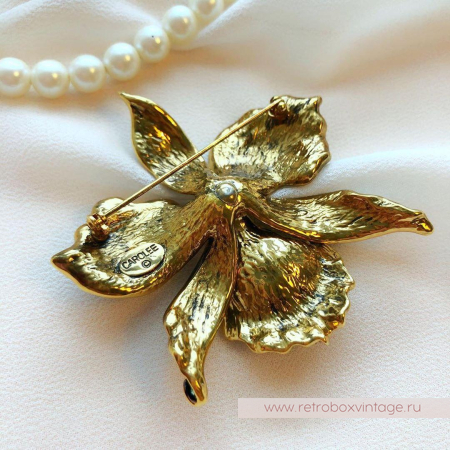 CAROLEE Брошь «Зеленая орхидея»