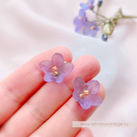 MICHAEL MICHAUD Серьги-пусеты «Нежные фиалки» коллекция African violet