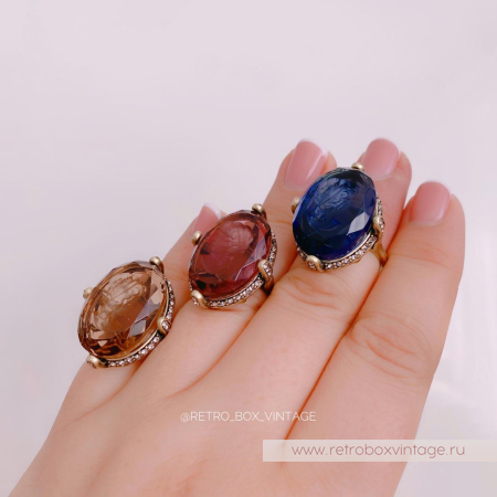 SWEET ROMANCE Кольцо «Богиня с инталией: аметист в бронзе» размер 8