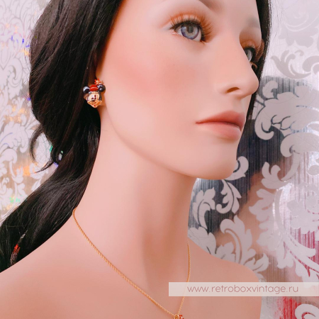 NAPIER DISNEY Ожерелье и серьги «Микки Маус в красной шапочке»