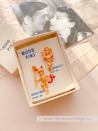 MOOD PINS Броши парные "Ангел и демон"