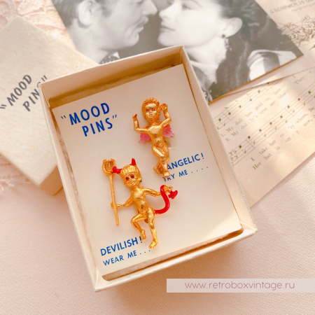 MOOD PINS Броши парные "Ангел и демон"