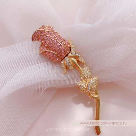 NOLAN MILLER Брошь «Нежная кристальная роза»