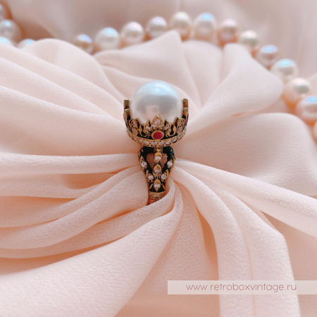 FIORE DI FIRENZE Кольцо «Короны с жемчугом» коллекция SOVRANO