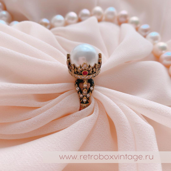 FIORE DI FIRENZE Кольцо «Короны с жемчугом» коллекция SOVRANO