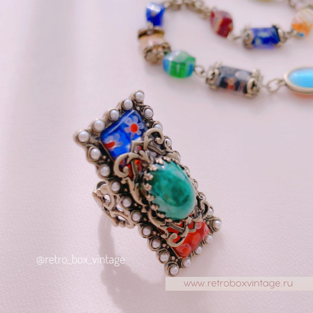 SWEET ROMANCE Кольцо «Цветущий луг: красные»