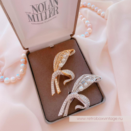 NOLAN MILLER Брошь «Хрустальный ландыш: серебро»