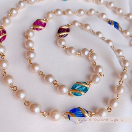 JOAN RIVERS Ожерелье «Секрет молодости: жемчуг и цветное стекло»