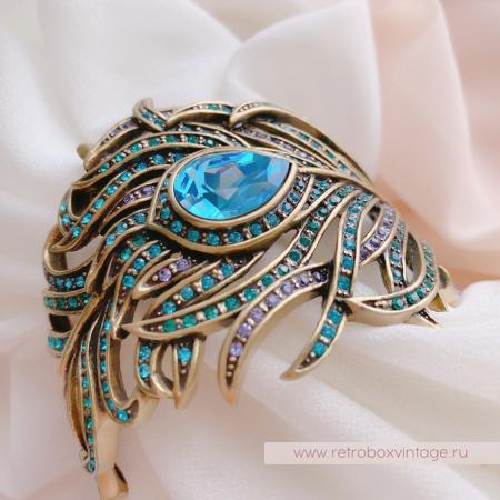 HEIDI DAUS Браслет «Перо синей птицы» павлин размер L