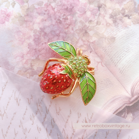 JOAN RIVERS Брошь "Пчелка Земляника"