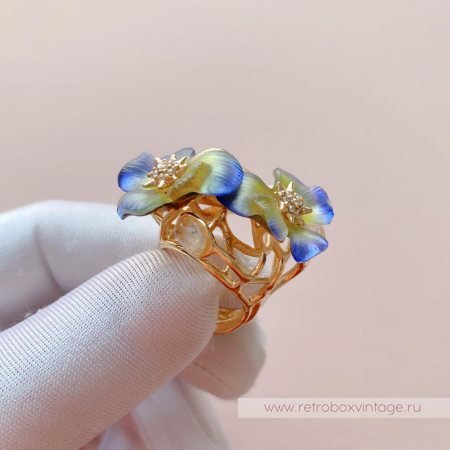 ALEXIS BITTAR Кольцо «Фиолетовые фиалки - анютины глазки»