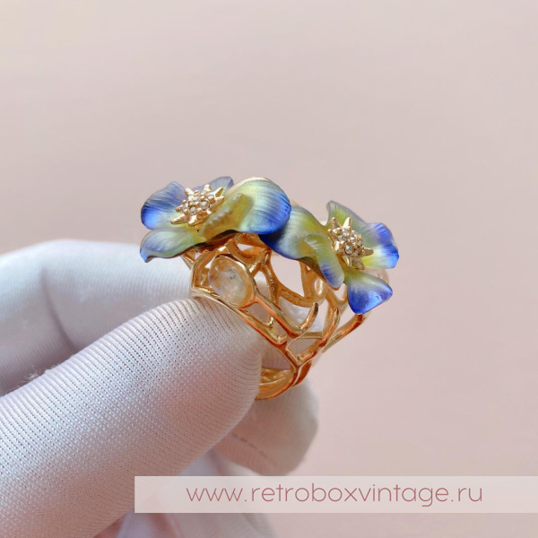 ALEXIS BITTAR Кольцо «Фиолетовые фиалки - анютины глазки»