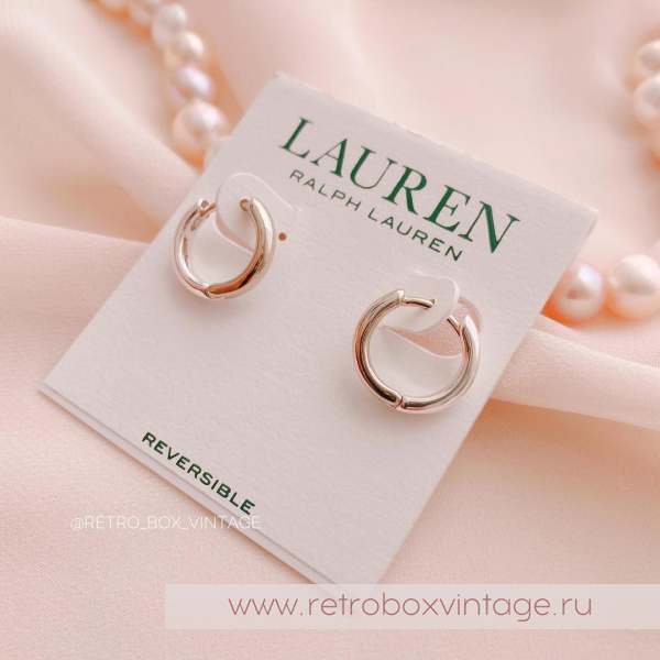 RALPH LAUREN / LAUREN Серьги двусторонние «Мини-кольца: золото-серебро»