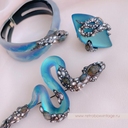 ALEXIS BITTAR Комплект «Магические имперские змеи: брошь, кольцо, браслет»