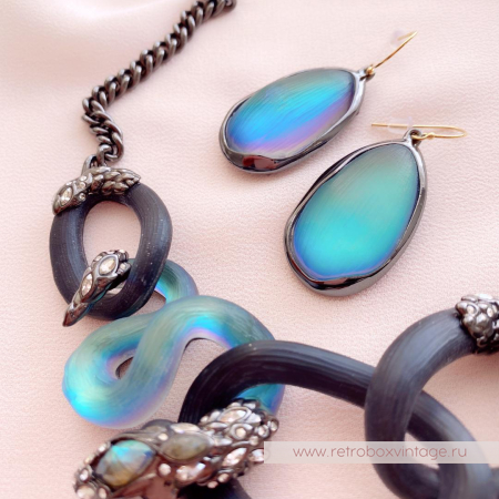 ALEXIS BITTAR Колье «Магическая имперская змея» Коллекция IMPERIAL NOIR