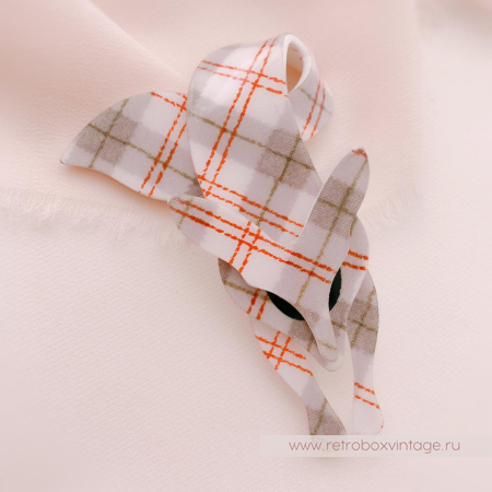 LEA STEIN Брошь «Лиса в клеточку: шотландка»