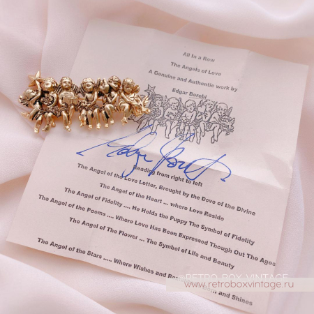 EDGAR BEREBI Брошь «Ангелы любви: античное золото»