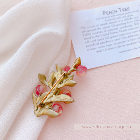 MICHAEL MICHAUD Брошь "Веточка с персиками"