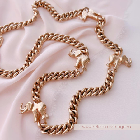 CAROLEE Ожерелье-цепь «Золотые слоны»