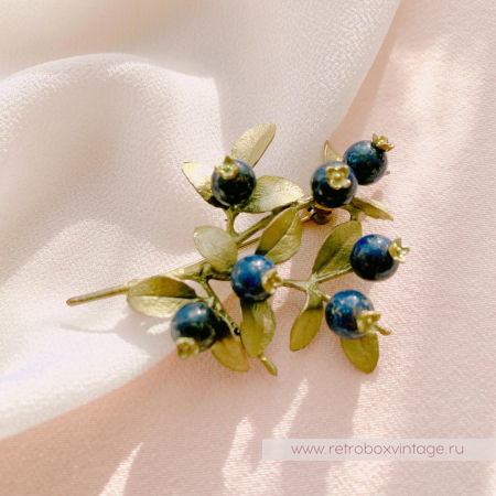 MICHAEL MICHAUD Брошь "Черника" (натуральный лазурит)