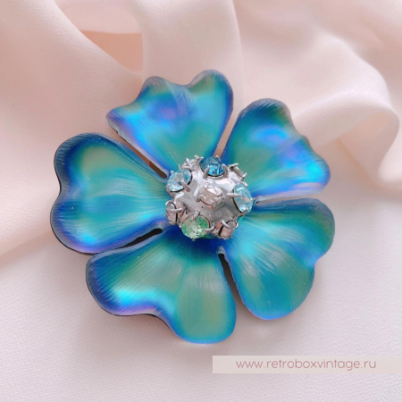ALEXIS BITTAR Брошь «Цветок галактики: изумруд» имперский люцит
