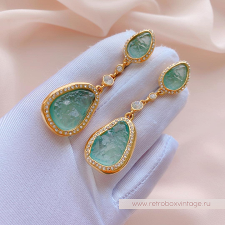 KARA ROSS Серьги «Зеленые самоцветы»