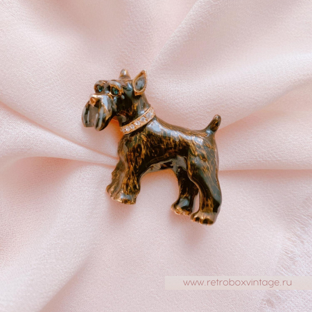 ERWIN PEARL Брошь «Собака шотландский терьер»