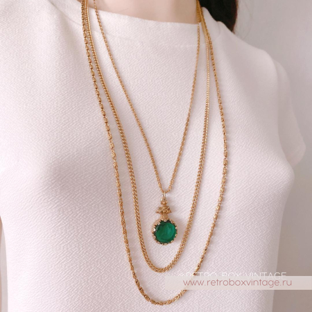 GOLDETTE Ожерелье «Афродита: изумрудная инталия»