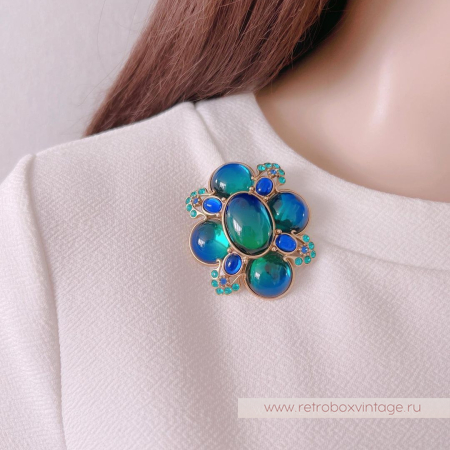 JOAN RIVERS Комплект «Магия цвета: брошь и серьги-капельки»