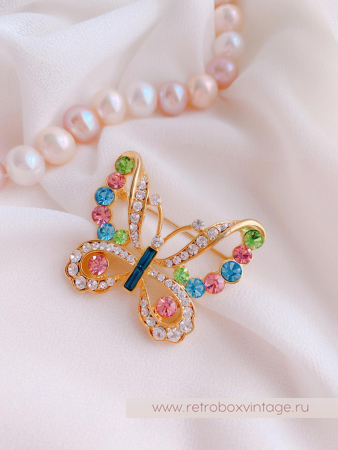 1928 JEWELRY  Брошь «Пастельная бабочка»