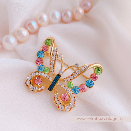 1928 JEWELRY  Брошь «Пастельная бабочка» 1928 JEWELRY  Брошь «Пастельная бабочка»