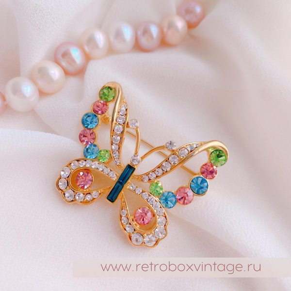 1928 JEWELRY  Брошь «Пастельная бабочка»