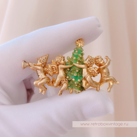 EDGAR BEREBI Брошь «Рождественские ангелы»