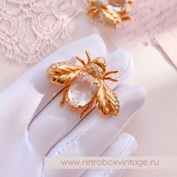 SWAROVSKI Брошь "Пчелка утренней росы"