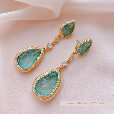 KARA ROSS Серьги «Зеленые самоцветы»