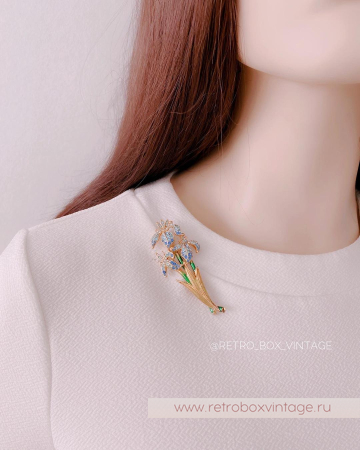 SWAROVSKI Брошь «Букет нежных ирисов»