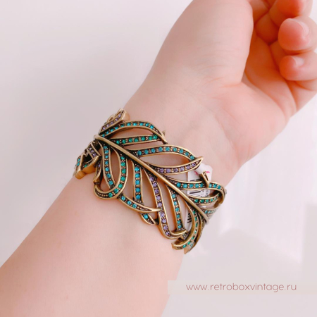 HEIDI DAUS Браслет «Перо синей птицы» павлин размер L