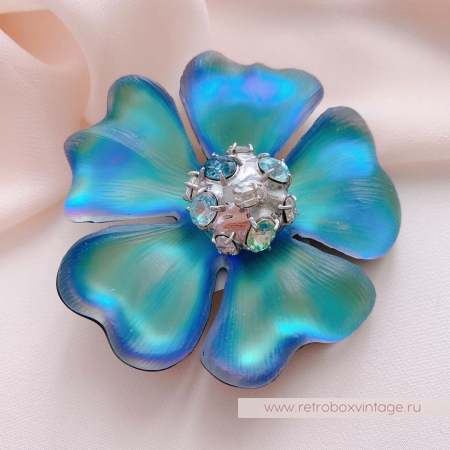 ALEXIS BITTAR Брошь «Цветок галактики: изумруд» имперский люцит