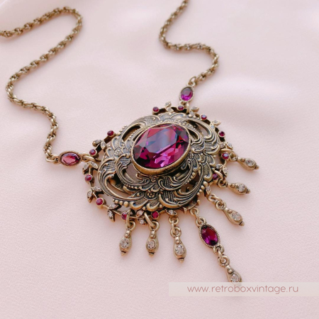 SWEET ROMANCE Ожерелье «Одетта: фиолетовый аметист в бронзе»