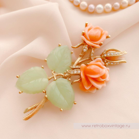 NOLAN MILLER Брошь «Коралловые розы»