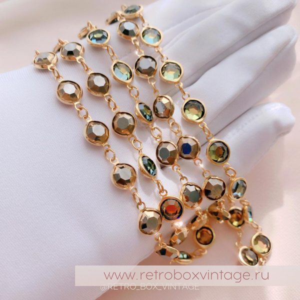 NO NAME Нить безелей «Золото ночи» 120 см