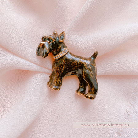 ERWIN PEARL Брошь «Собака шотландский терьер»
