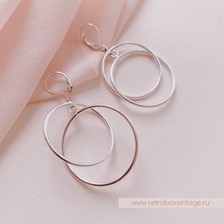 JOAN RIVERS Серьги "Двойные кольца: серебро"