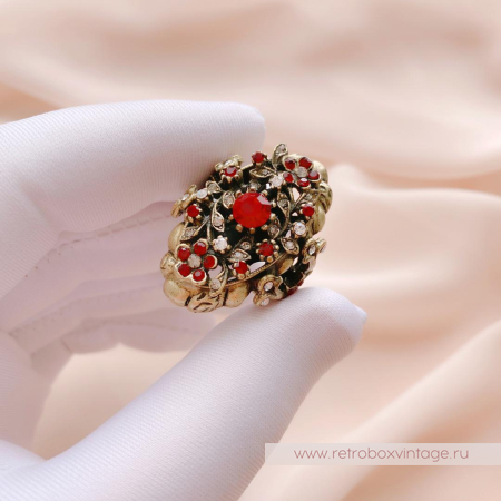 SWEET ROMANCE Кольцо «Вечная любовь: гранатовое стекло»