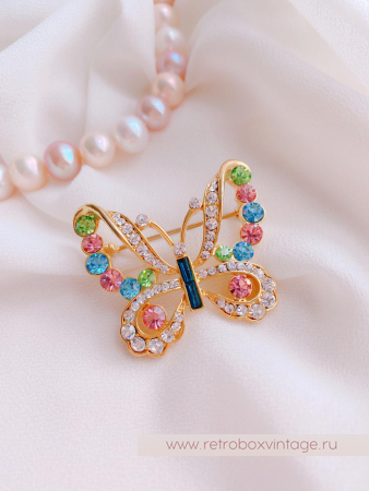 1928 JEWELRY  Брошь «Пастельная бабочка»