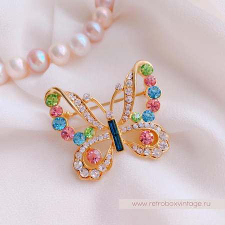 1928 JEWELRY  Брошь «Пастельная бабочка» 1928 JEWELRY  Брошь «Пастельная бабочка»