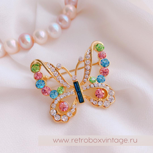 1928 JEWELRY  Брошь «Пастельная бабочка»